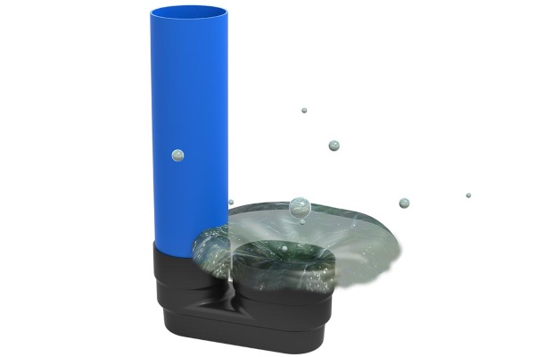 Calmed inlet rain harvesting