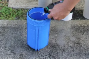 UV service sterilising water lines