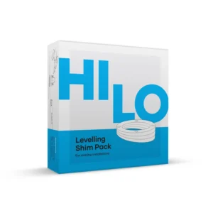 HiLo levelling shim pack box for sloping tank monitor installations