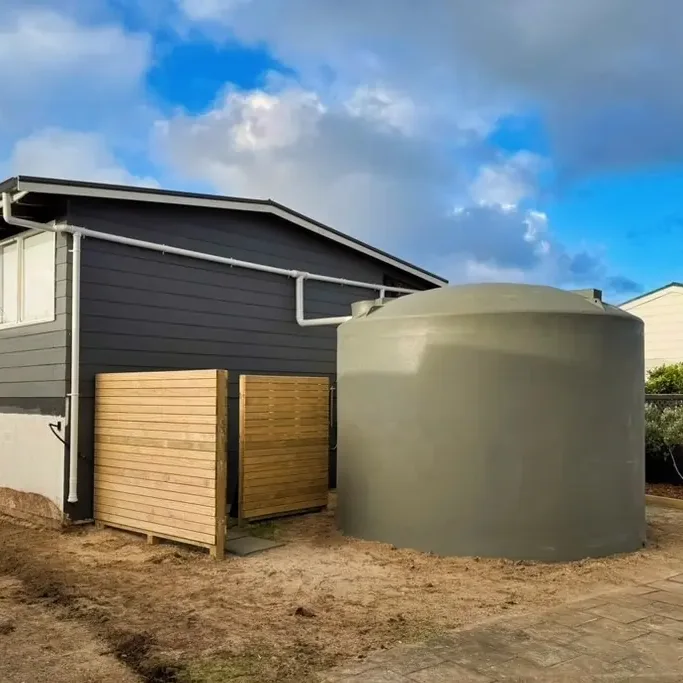 Rainwater harvesting system at a home near Warkworth