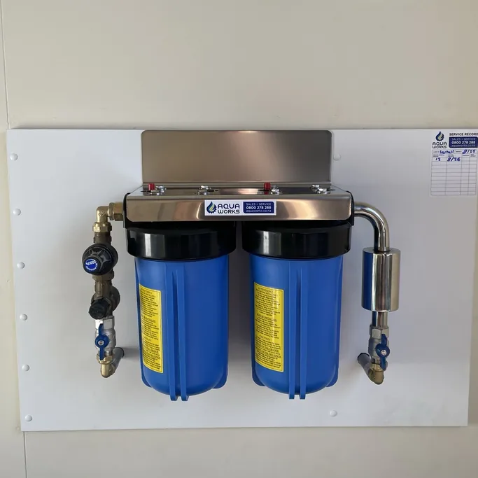 Whole house ioniser system on the town water supply in an Orewa garage